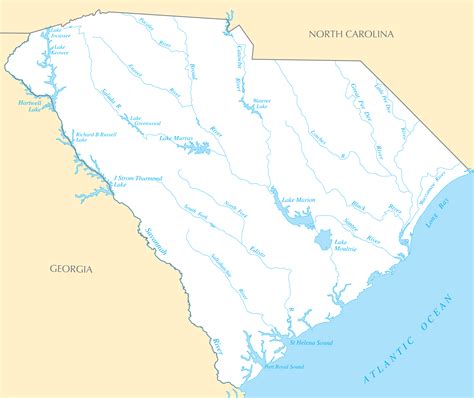 South Carolina Rivers And Lakes • Mapsof.net