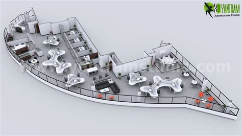 ArtStation - Imaginative Modern 3D Office Floor Plan - USA