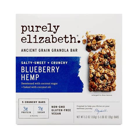 Purely Elizabeth Ancient Grain Granola Bar, Blueberry Hemp - Thrive Market