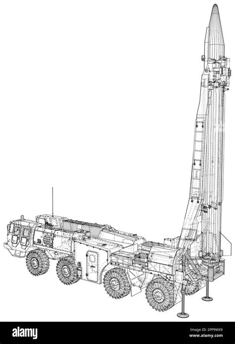 Ballistic missile. Rocket missile launcher vehicle truck Stock Vector Image & Art - Alamy