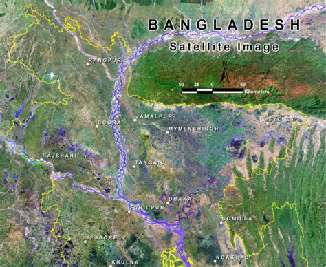 Maps of Bangladesh: Satellite Image of Bangladesh