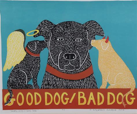 Stephen Huneck Artist Proof Lithograph "Good Dog Bad Dog" Circa 1997 ...