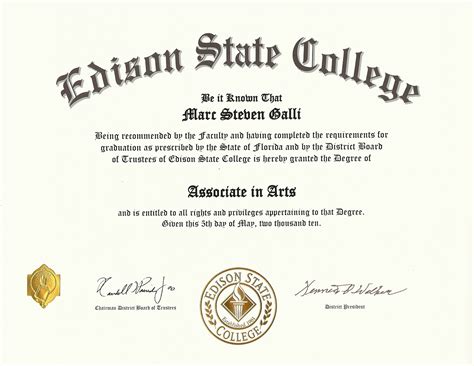 Marc Galli, Associate's Degree