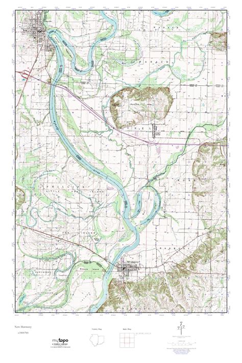 MyTopo New Harmony, Indiana USGS Quad Topo Map