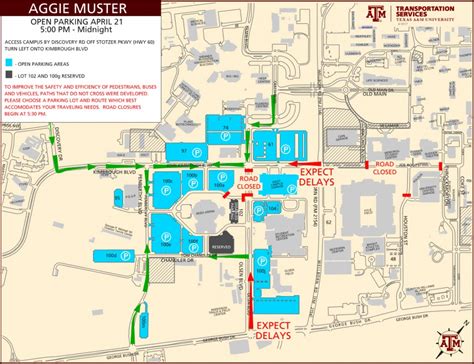 Campus Map | Texas A&m University Visitor Guide - Texas A&m Parking Map | Free Printable Maps