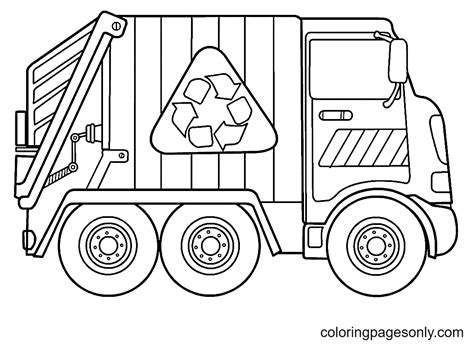 Garbage Truck Coloring Pages Printable for Free Download