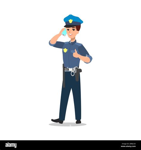 Policeman character set. Full length officer, different views, emotions ...