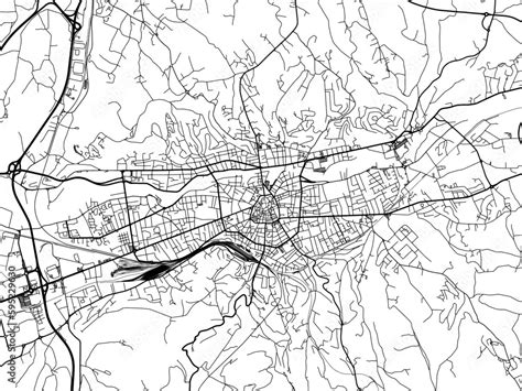 Vector road map of the city of Brive-la-Gaillarde in France on a white ...