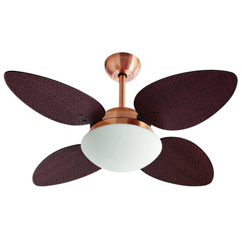 Ventilador de Teto Moderno com Luminária Luxo Cobre Isadora Design 127V Cobre/Tabaco ...