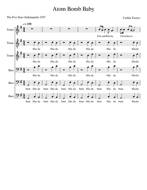 Atom Bomb Baby Sheet music for Tenor, Bass (Choral) | Musescore.com