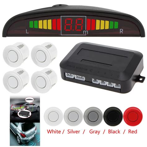 5 Colors Car Led Parking Sensor Parktronic Display 4 Sensors Auto Reverse Assistance Radar ...