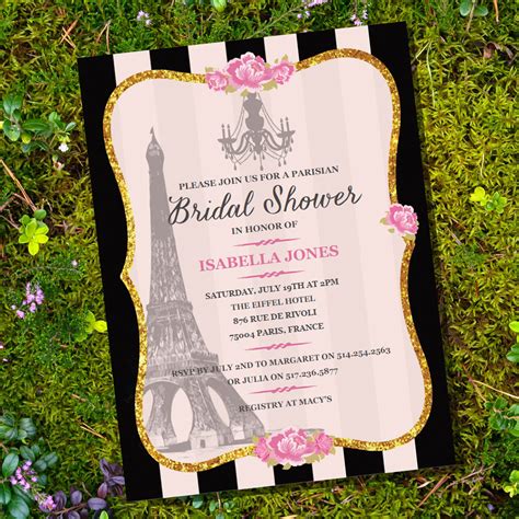 French Parisian Bridal Shower Invitation – Sunshine Parties