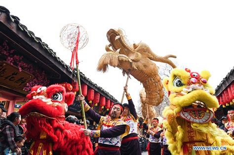 Dragon and lion dance celebrates upcoming Spring Festival in Nanchong, SW China - People's Daily ...