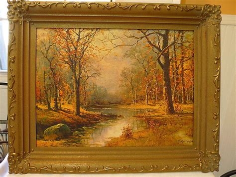 ROBERT WOOD OCTOBER MORN PRINT ON CANVAS 1956 SIGNED | #1781012856