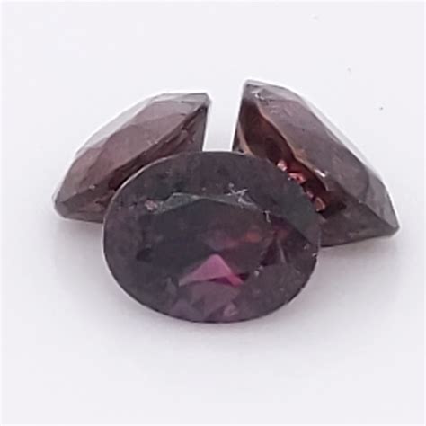 Unheated Songea Red Purple Color Change Oval Sapphire Set of 3 ...