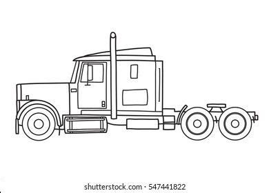 Semi Truck American Tractor Side View Stock Vector (Royalty Free ...