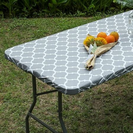 Smiry Elastic Fitted Vinyl Tablecloth, 30'' x 48'' Flannel Backing Rectangle Table Cover for 4ft ...