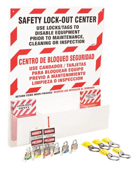 BRADY Brady 3002 Brady Lockout Station, Filled, General Lockout/Tagout ...