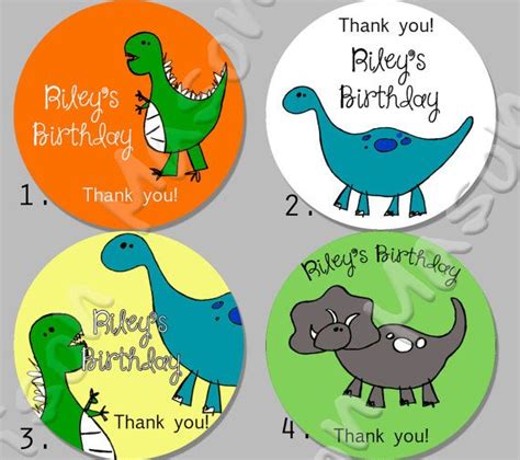 Personalized Dinosaur Birthday Labels - Choose your own Color and Design - Mason Jar Labels 2 ...