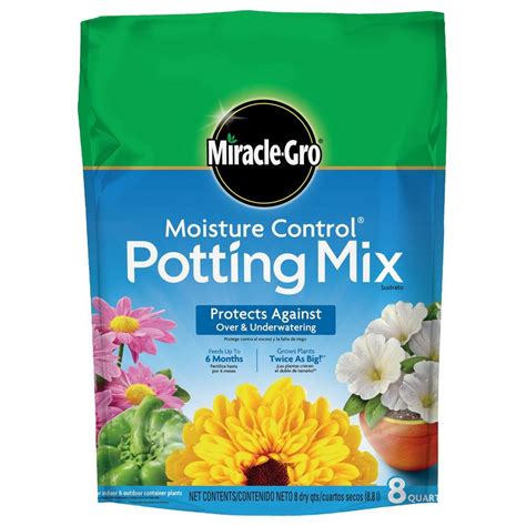 Miracle-Gro Moisture Control 8 qt. Potting Soil Mix-75578300 - The Home Depot