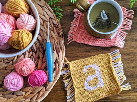 Monogram Coasters Crochet Pattern | Sincerely pam