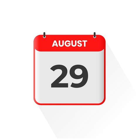 29th August calendar icon. August 29 calendar Date Month icon vector ...