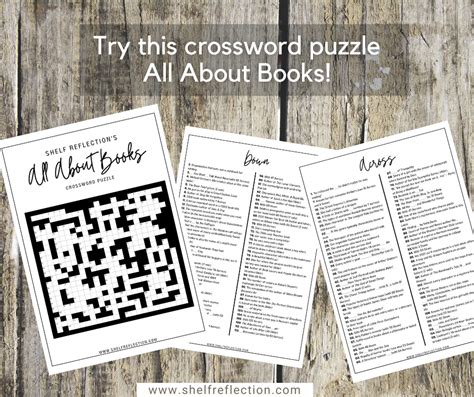 All About Books Crossword Puzzle by Shelf Reflection- Crossword Puzzle ...