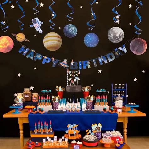 Outer Space Theme Party Decoration Solar System Star Universe Galaxy Kids Birthday Party ...