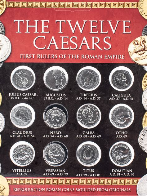 Twelve Caesars silver denarii - ancient roman emperor coins replica