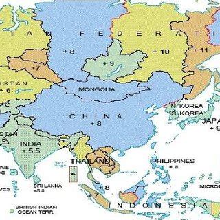 Fig. 1 Asia Time Zone Map [5] | Scientific Diagram