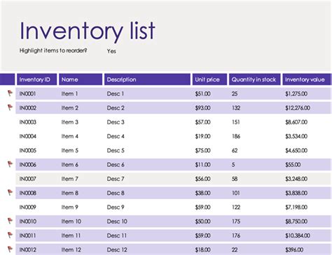 Excel Inventory Template With Formulas Xls