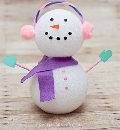 Foam Ball Winter Snowman Craft for Kids - Crafty Morning