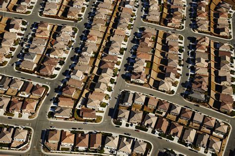 USA, California, aerial view of suburbs stock photo