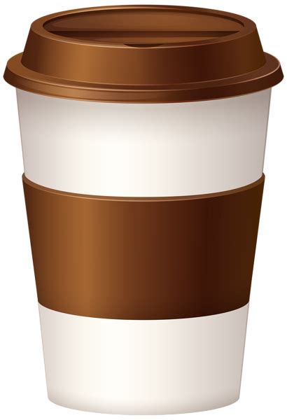 a brown and white coffee cup on a white background