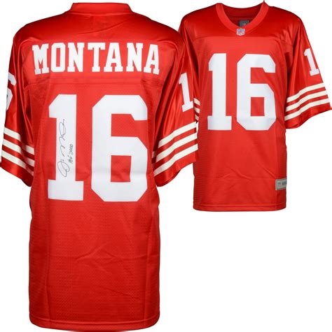 Joe Montana San Francisco 49ers Autographed Red Proline Jersey with HOF ...