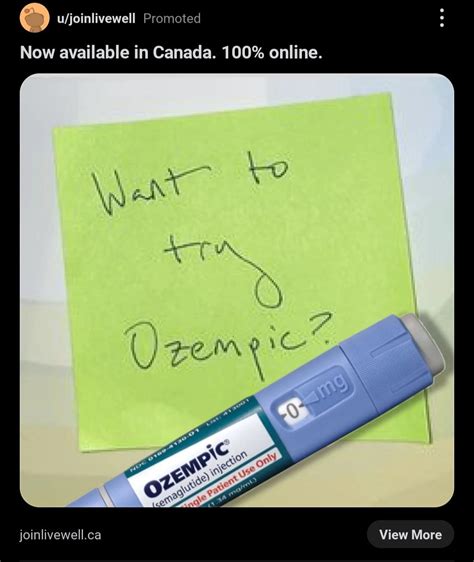 Ozempic ad on Reddit in Canada. They pop up all the time. : r ...