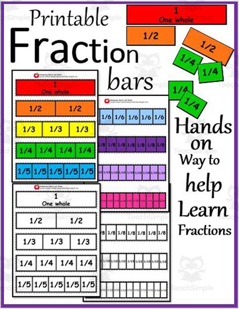 Printable Fraction Bars by Teach Simple