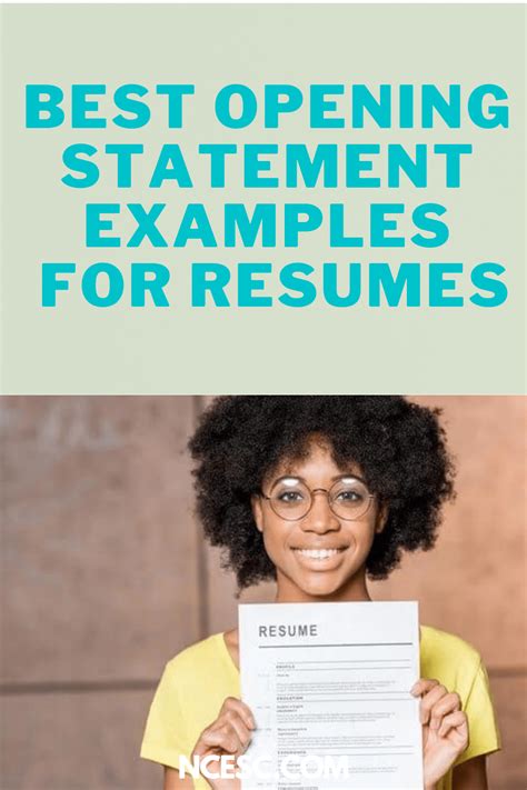 Best Opening Statement Examples for Resumes - UPDATED (2022)