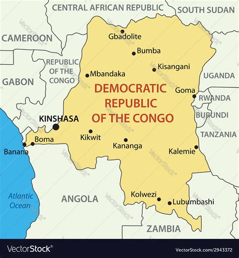 Democratic republic of the congo - map Royalty Free Vector