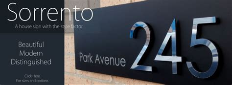 Modern personalised house signs, number plaques, Illuminated house signs and floating house numbers.