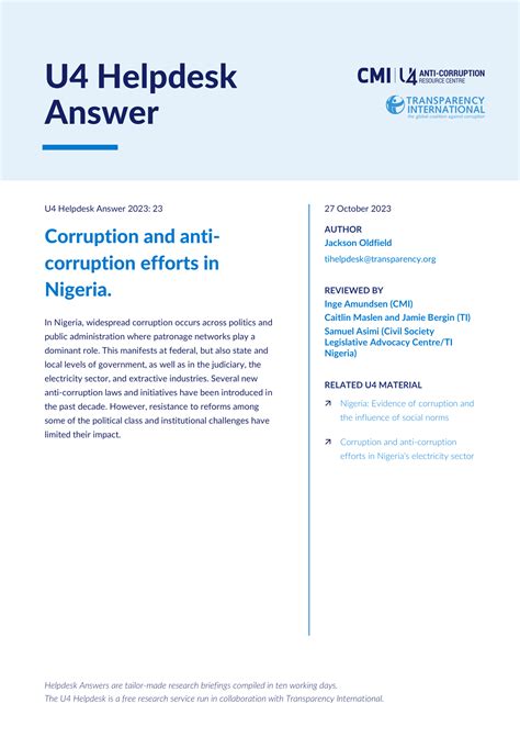 Nigeria: Corruption and anti-corruption