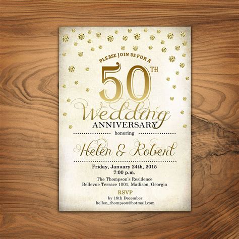 Create An Elegant Anniversary Invitation Template - Free Sample ...