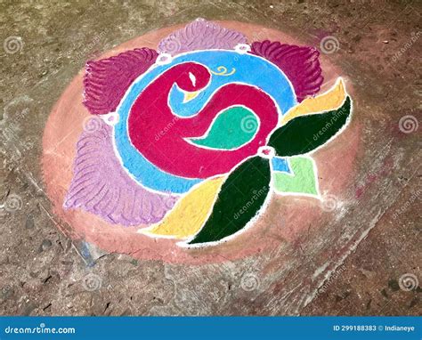 Rangoli Design is an Art Form Made during Using Powder Colours Stock ...