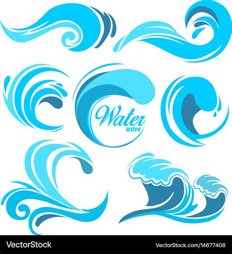 Water splashes and ocean waves graphic Royalty Free Vector