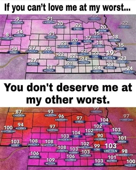 Weather extremes meme via A Cornhusker Memes 2.0 : Nebraska