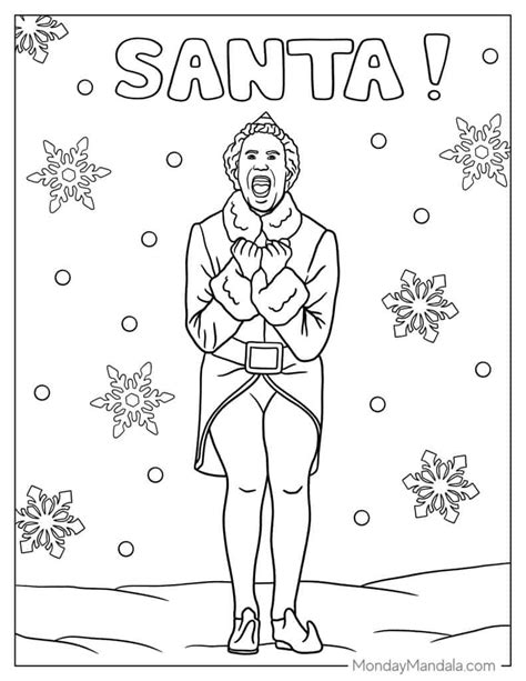 30 Elf Coloring Pages (Free PDF PRintables)