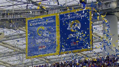 Los Angeles Rams Super Bowl LVI banner SoFi Stadium