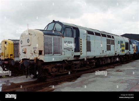 british rail diesel locomotive class 37 number 37223 at doncaster ...