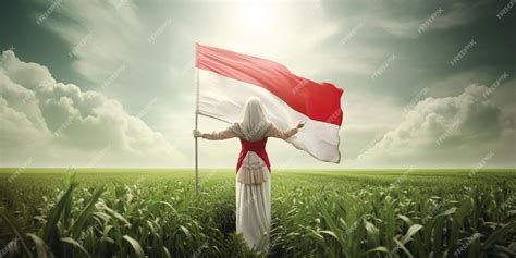 Premium AI Image | indonesia independence day flag