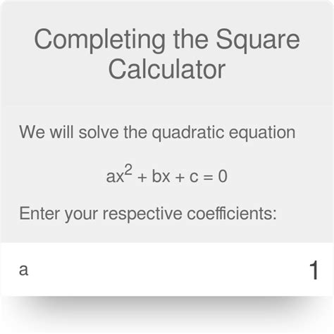 Completing the Square Calculator - MayaoiHurley